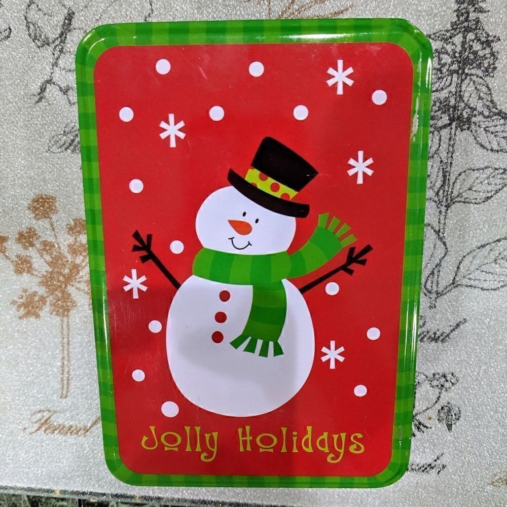 Jolly Holidays Snowman Design Cookie Tin